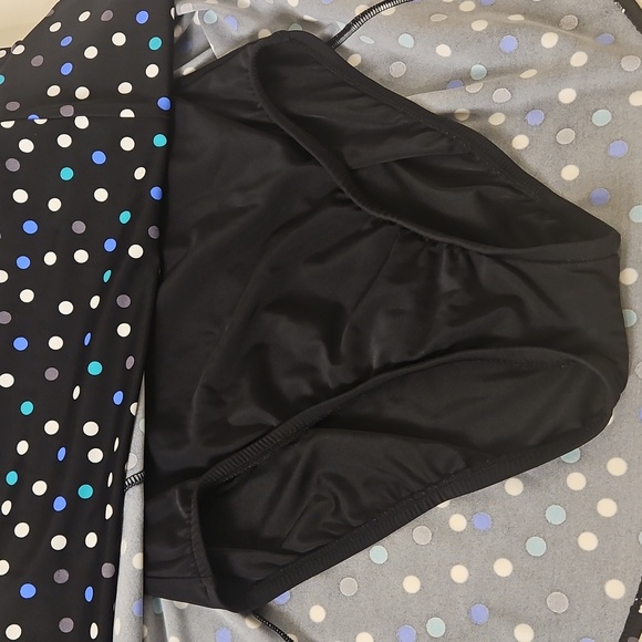 Black Polka Dot Swimdress Tankini Style One-Piece – Size 12 - Picture 10 of 11